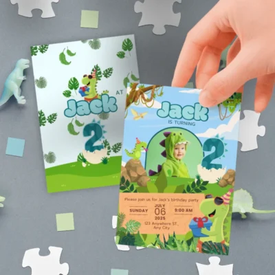 Kids Birthday Invite 2yo Cute Dinosaur Theme v1.1