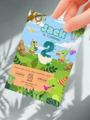 Kids Birthday Invite 2yo Cute Dinosaur Theme v1.0