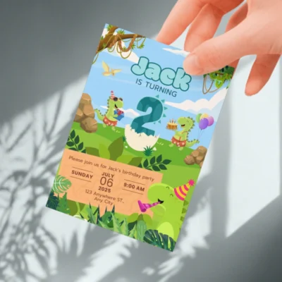 Kids Birthday Invite 2yo Cute Dinosaur Theme v1.0