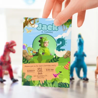 Kids Birthday Invite 2yo Cute Dinosaur Theme v1.1
