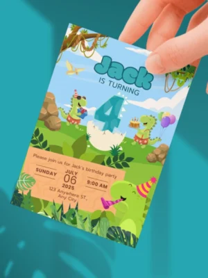 Kids Birthday Invite 4yo Cute Dinosaur Theme v1.0