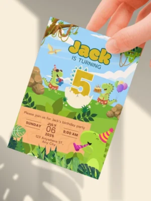 Kids Birthday Invite 5yo Cute Dinosaur Theme v1.0