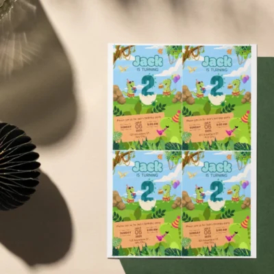 Kids Birthday Invite 2yo Cute Dinosaur Theme v1.0