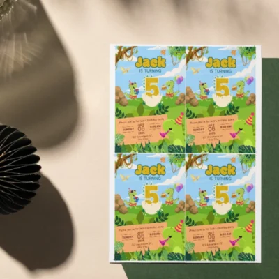 Kids Birthday Invite 5yo Cute Dinosaur Theme v1.0
