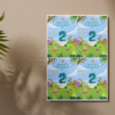 Kids Birthday Invite 2yo Cute Dinosaur Theme v1.1