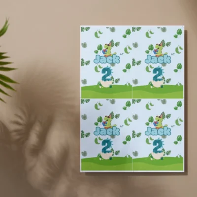 Kids Birthday Invite 2yo Cute Dinosaur Theme v1.1