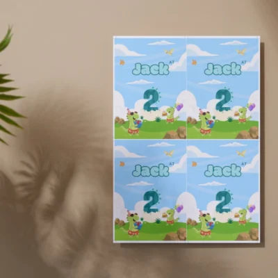 Kids Birthday Invite 2yo Cute Dinosaur Theme v1.3