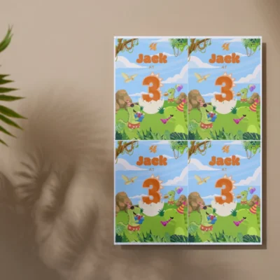 Kids Birthday Invite 3yo Cute Dinosaur Theme v1.0