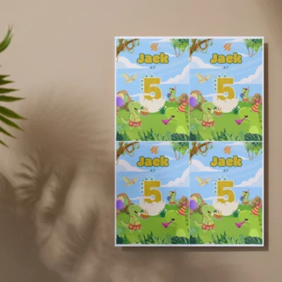 Kids Birthday Invite 5yo Cute Dinosaur Theme v1.1