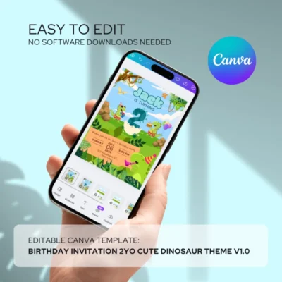 Kids Birthday Invite 2yo Cute Dinosaur Theme v1.0