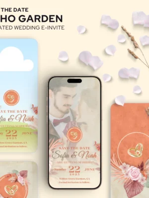 Save the Date Boho Garden Wedding E-Invite v1.0