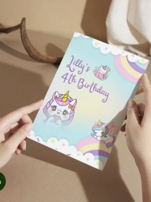 Kids Birthday Invite Unicorn Theme v3.0