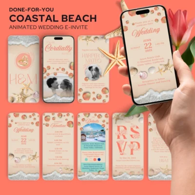 Coastal Beach Wedding E-Invite v1.0