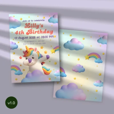 Birthday Invite Unicorn Theme v1.0
