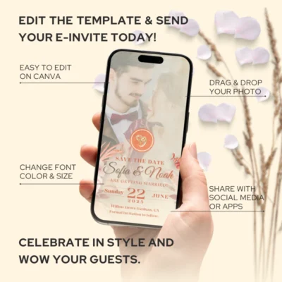 Save the Date Boho Garden Wedding E-Invite v1.0