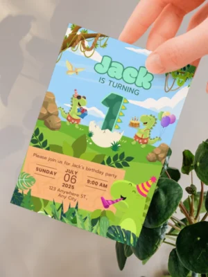 Kids Birthday Invite 1yo Cute Dinosaur Theme v1.0