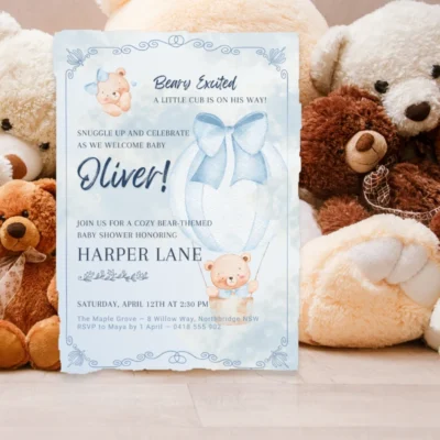 Baby Shower Invitation Bear Theme v1.2