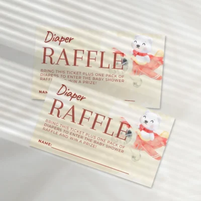 Baby Shower Raffle Template Bear Theme v1.1