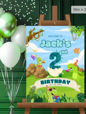 Birthday Welcome Sign 2yo Cute Dinosaur Theme v1.0