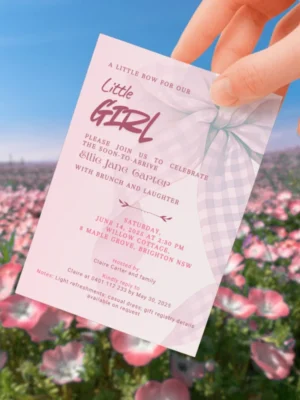 Baby Shower Invitation Pink Bow Theme v2.0