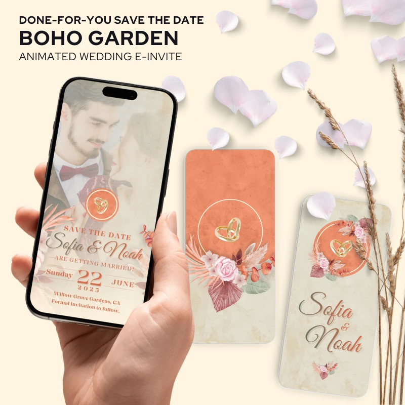 DFY Animated Save the Date Boho Garden Wedding E-Invite v1.0