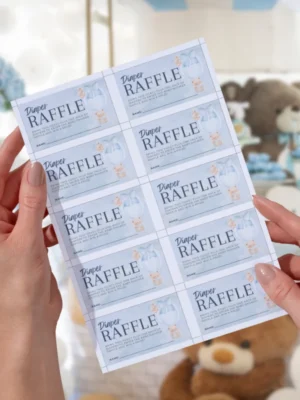 Baby Shower Raffle Template Bear Theme v1.2