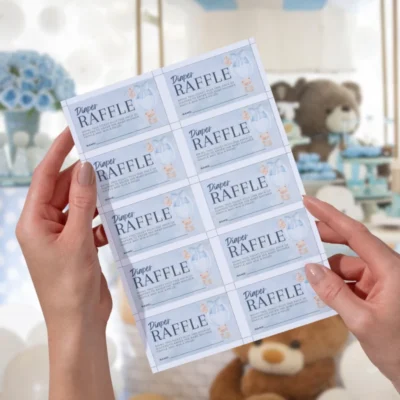 Baby Shower Raffle Template Bear Theme v1.2