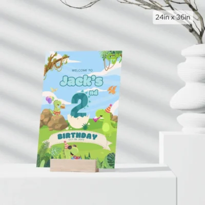Birthday Welcome Sign 2yo Cute Dinosaur Theme v1.0