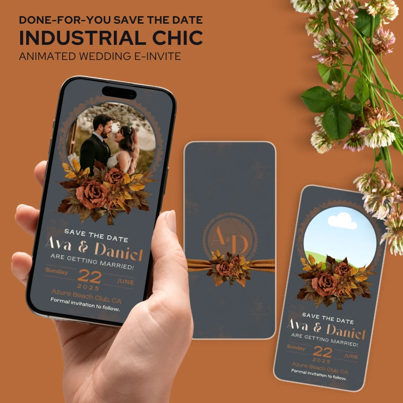 DFY Animated Save the Industrial Chic Wedding E-Invite v1.0