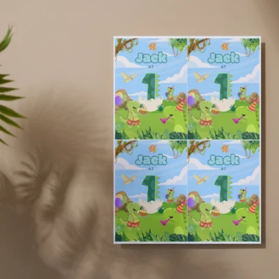 Kids Birthday Invite 1yo Cute Dinosaur Theme v1.1