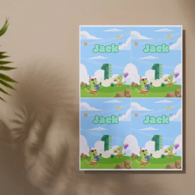 Kids Birthday Invite 1yo Cute Dinosaur Theme v1.3