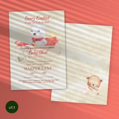 Baby Shower Invitation Bear Theme v1.1