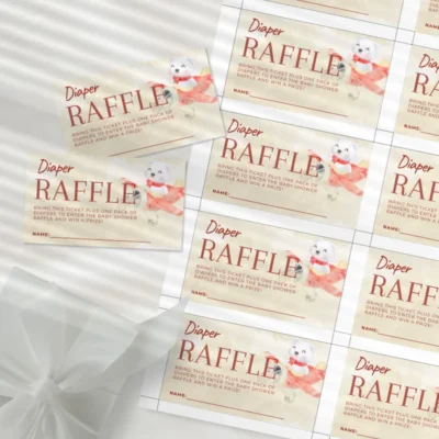 Baby Shower Raffle Template Bear Theme v1.1