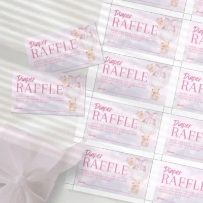 Baby Shower Raffle Template Bear Theme v1.3