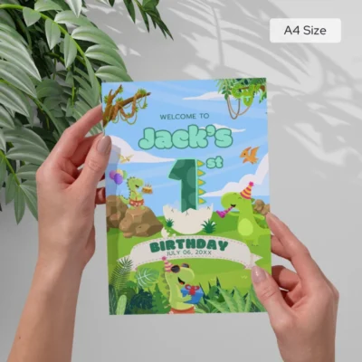 Birthday Welcome Sign 1yo Cute Dinosaur Theme v1.0