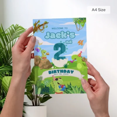 Birthday Welcome Sign 2yo Cute Dinosaur Theme v1.0