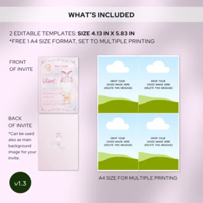 Baby Shower Invitation Bear Theme v1.3