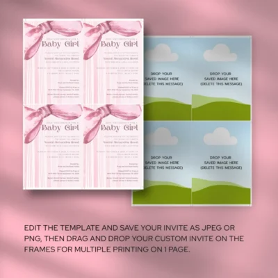 Baby Shower Invitation Pink Bow Theme v1.0