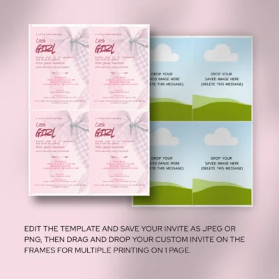 Baby Shower Invitation Pink Bow Theme v2.0