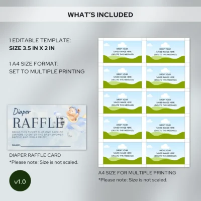 Baby Shower Raffle Template Bear Theme v1.0
