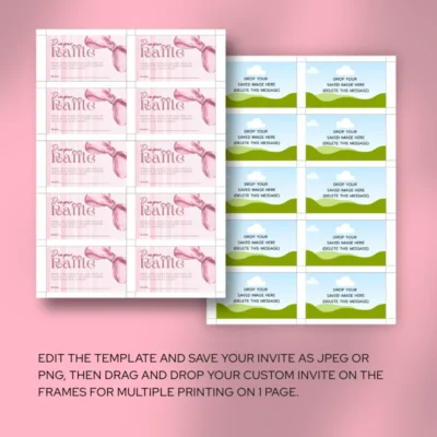 Baby Shower Raffle Template Pink Bow Theme v1.0