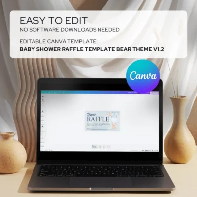 Baby Shower Raffle Template Bear Theme v1.2