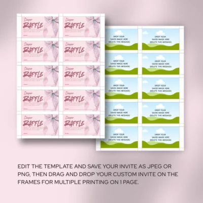 Baby Shower Raffle Template Pink Bow Theme v2.0