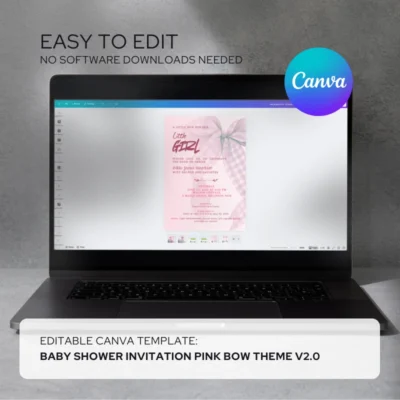 Baby Shower Invitation Pink Bow Theme v2.0