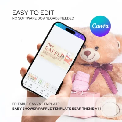 Baby Shower Raffle Template Bear Theme v1.1
