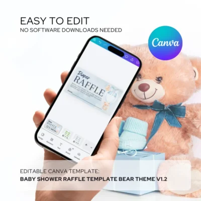 Baby Shower Raffle Template Bear Theme v1.2