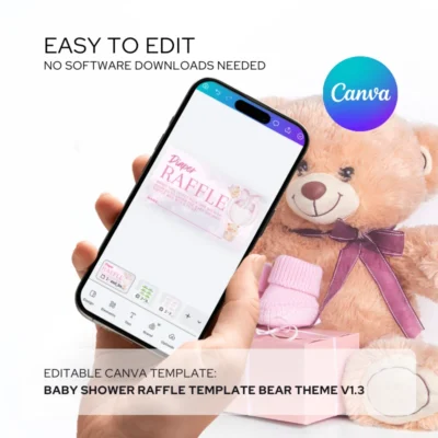 Baby Shower Raffle Template Bear Theme v1.3