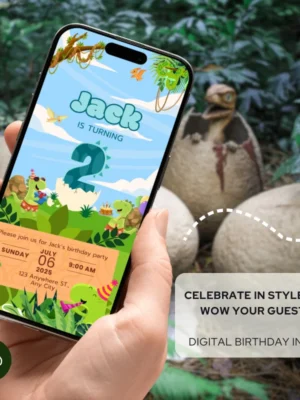 Digital Birthday Invite 2Yo Cute Dinosaur Theme v1.0