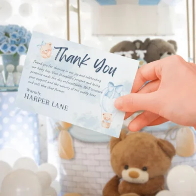 Baby Shower Thank You Card Bear Theme v1.2