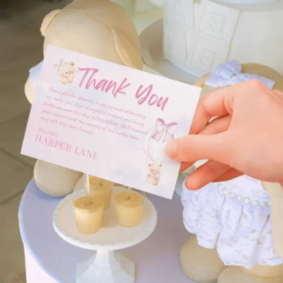 Baby Shower Thank You Card Bear Theme v1.3